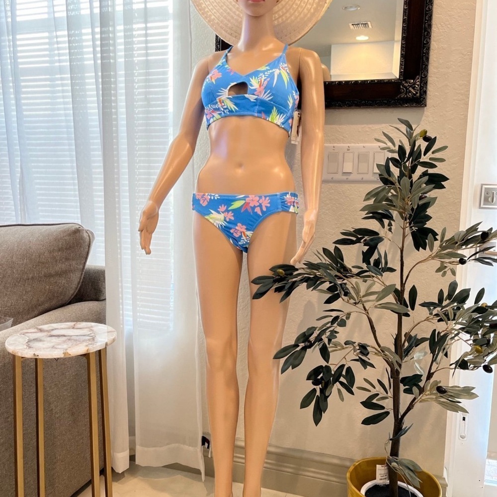 Blue Floral Bikini Set